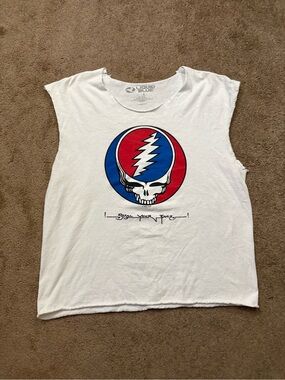 Liquid Blue Grateful Dead 2009 Steal Your Face Cutoff Men’s L Tour Tee T Shirt